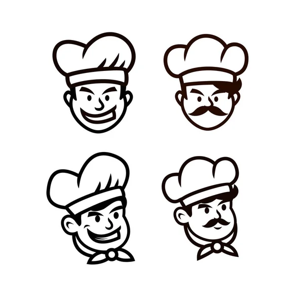 Chef Restaurant Mascot Icon Design Illustration — Stock Vector