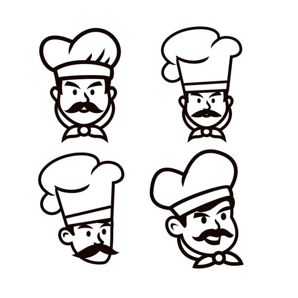 Chef Restauracja Maskotka Ikona Projekt Ilustracja — Wektor stockowy