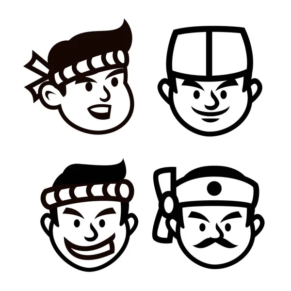Chef Japan Restaurant Mascot Icon Design Illustration — Stock Vector