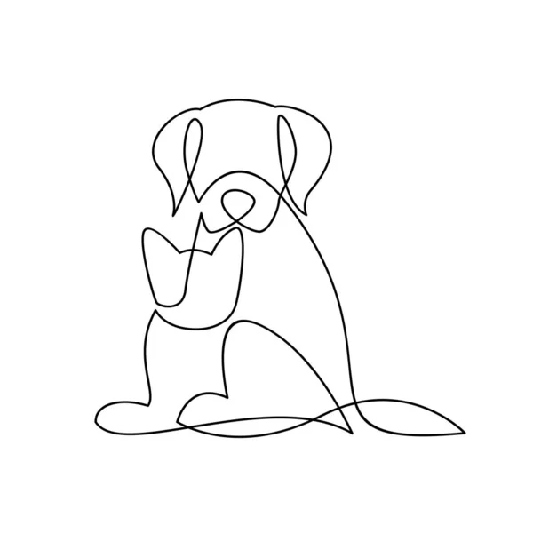 Cat Dog Line Single Icon Design Illustration Template — Stock Vector