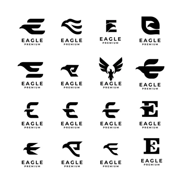 Adler Buchstaben Set Sammlung Icon Design Illustration — Stockvektor