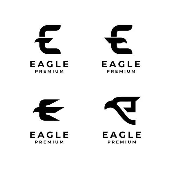 Eagle Letter Set Collection Icon Design Illustration — Stock Vector