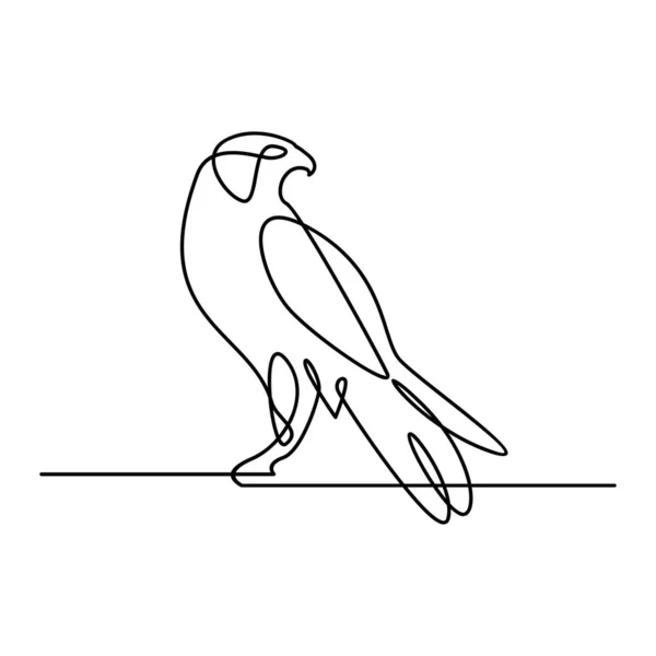 Falcon Tek Çizgi Logo Tasarım Örnekleme Şablonu — Stok Vektör