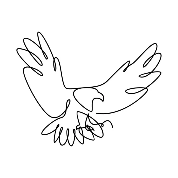 Modelo Ilustração Ícone Logotipo Linha Única Falcon —  Vetores de Stock