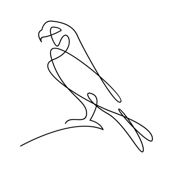 Falcon Linea Singola Logo Icona Disegno Illustrazione Modello — Vettoriale Stock