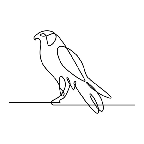 Falcon Single Line Logo Ikon Design Illustration Mall — Stock vektor