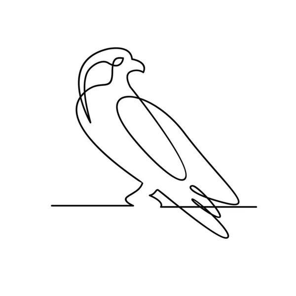 Šablona Pro Ilustraci Jednořádkového Loga Falcon — Stockový vektor