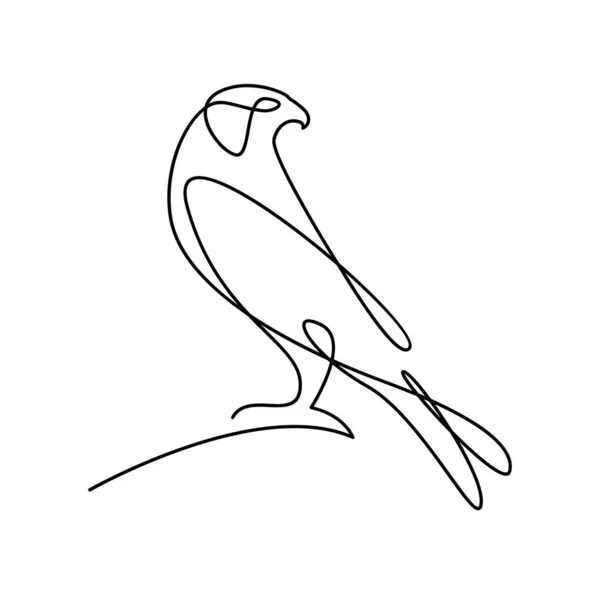 Plantilla Ilustración Diseño Icono Logotipo Línea Única Falcon — Vector de stock