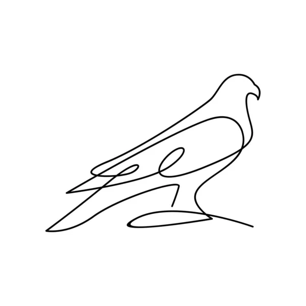 Falcon Single Line Logo Ікона Дизайну Зображення Шаблон — стоковий вектор