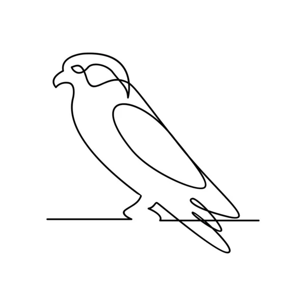 Falcon Single Line Logo Ikon Design Illustration Mall — Stock vektor
