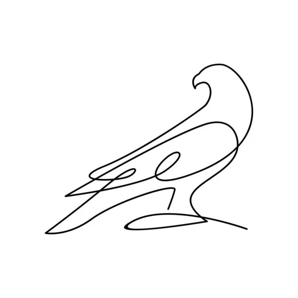 Šablona Pro Ilustraci Jednořádkového Loga Falcon — Stockový vektor