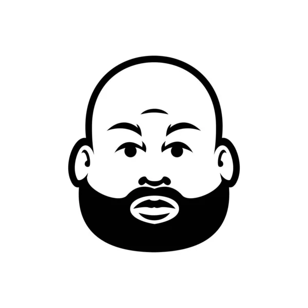 Fat Bald Beard Man Mascot Template — 스톡 벡터