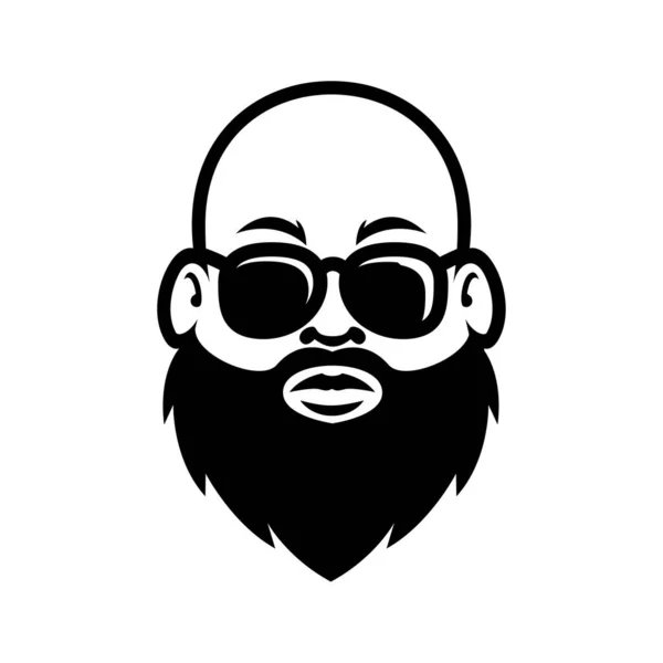 Fat Bald Beard Man Mascot Template — 스톡 벡터