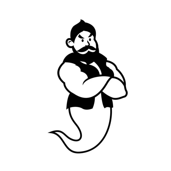 Genie Mascot Icon Design Illustration Template — Stock Vector
