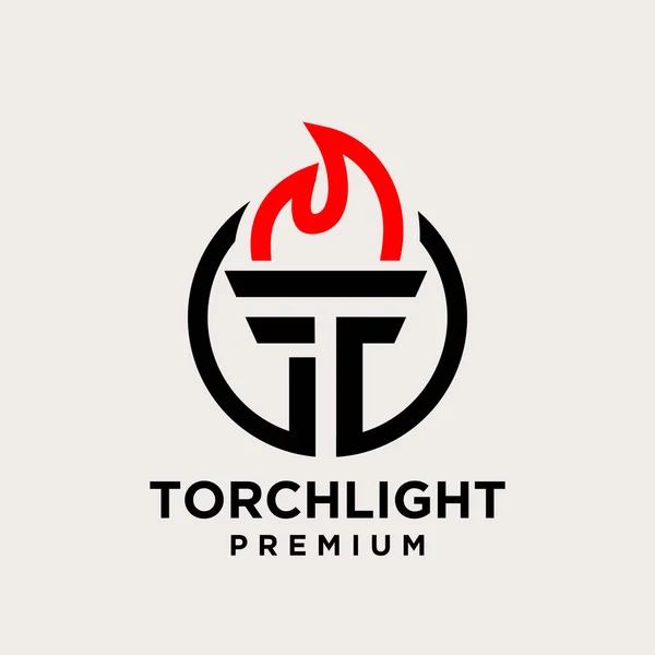 Torch Letter Icon Design Illustration Template — Stock Vector