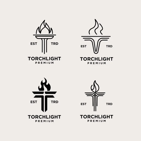Torch Letter Set Icon Design Illustration Template — Stock Vector