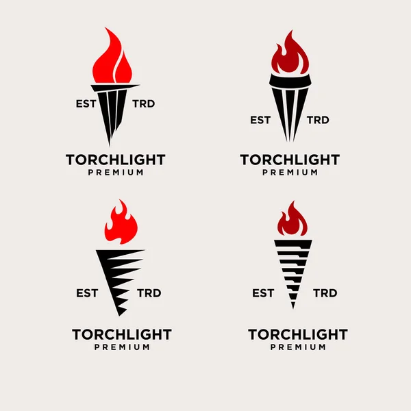 Torch Abstract Set Icon Design Illustration Template — Stock Vector