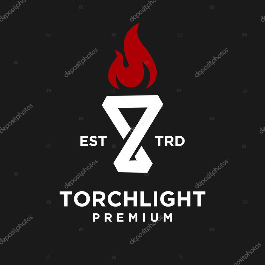 Torch infinity icon design illustration Template