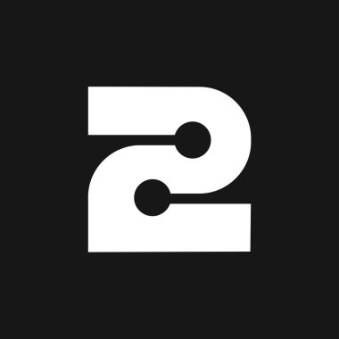 2 adet 2 harfli monogram modern tasarım şablonu