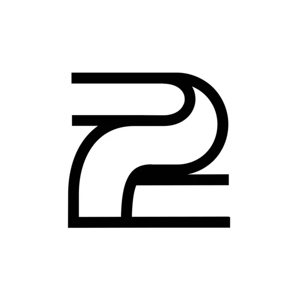 Dos Logotipo Carta Monograma Mínimo Diseño Moderno Plantilla — Archivo Imágenes Vectoriales