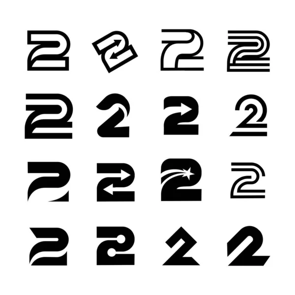 Deux Logo Lettre Monogramme Minimaliste Design Moderne Modèle — Image vectorielle