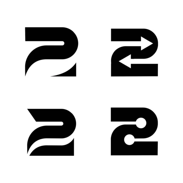 Dos Logotipo Carta Monograma Mínimo Diseño Moderno Plantilla — Archivo Imágenes Vectoriales