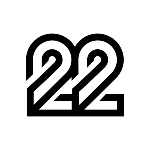 22文字のモノグラムのロゴアイコンデザインテンプレート — ストックベクタ