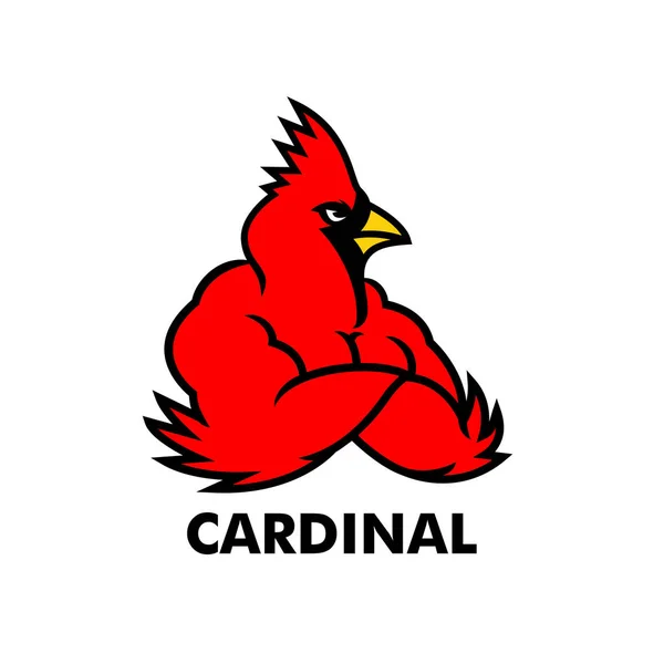 Kardinal Maskot Ikonu Tasarım Örnekleme Şablonu — Stok Vektör