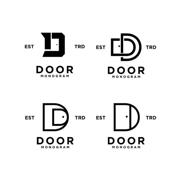 Kapı Harfi Monogram Tasarım Şablonu — Stok Vektör