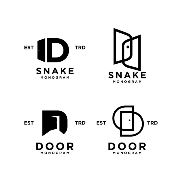 Door Letter Monogram Icon Design Template — Stock Vector