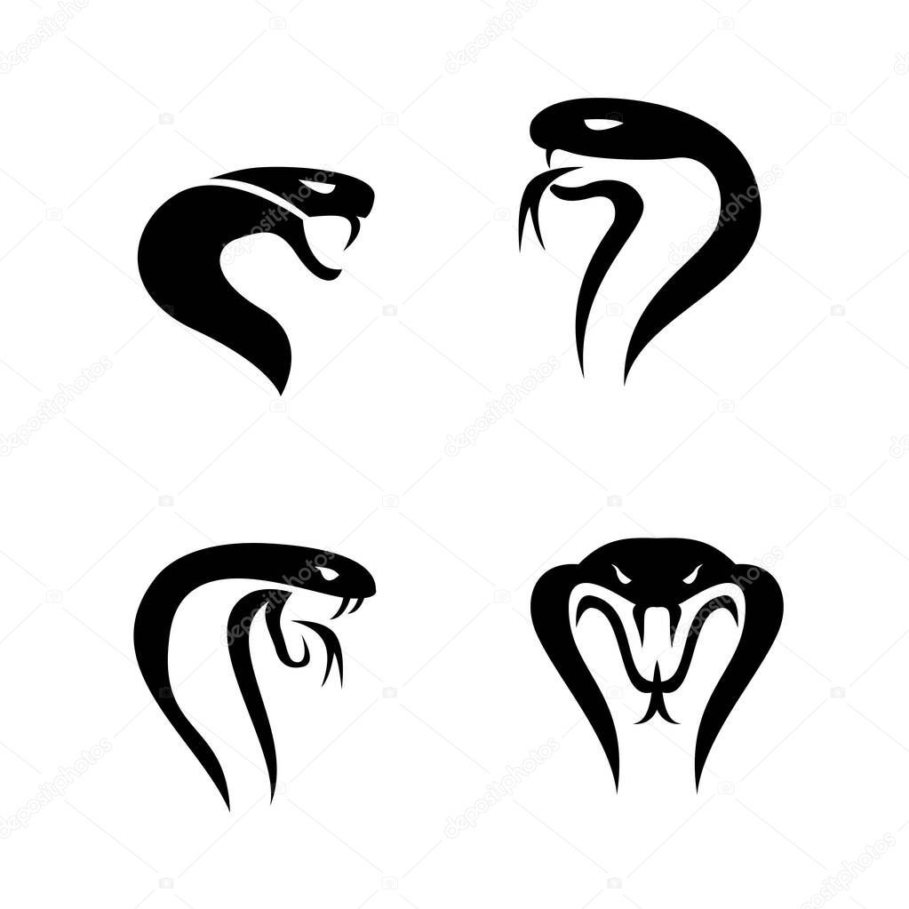 Cobra Snake icon design illustration set collection