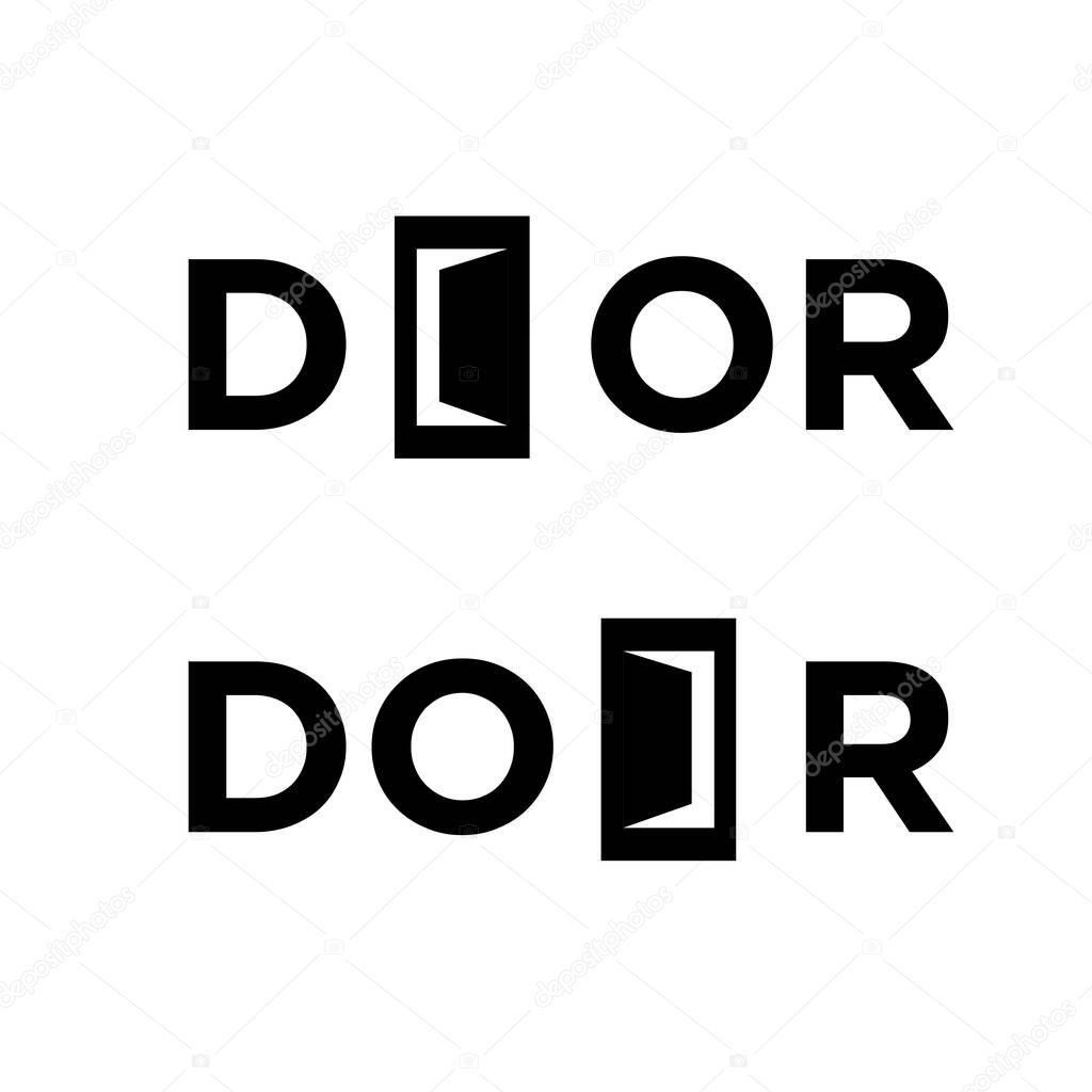 Door letter monogram icon design template