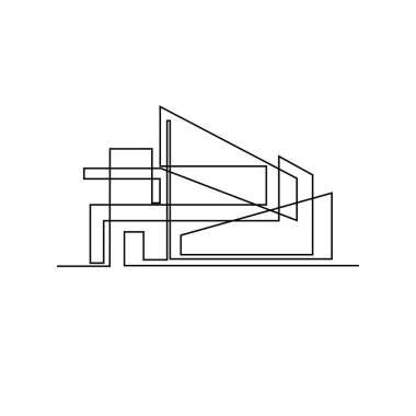 Mimari ev çizgisi çizim şablonu