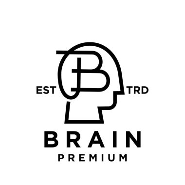 Beyin B Harf Simgesi tasarım şablonu