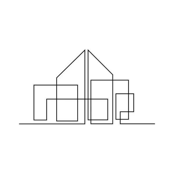 Architektura Dom Linii Ilustracja Projekt Szablon — Wektor stockowy