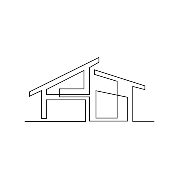 Arquitetura Casa Linha Ilustração Design Modelo — Vetor de Stock