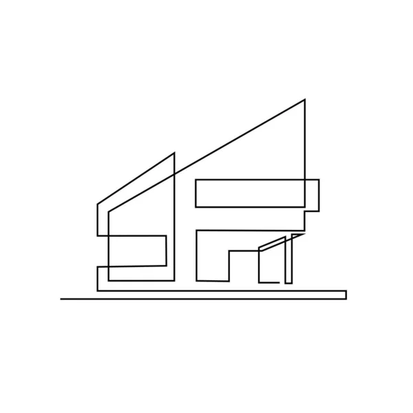 Arquitectura Casa Línea Ilustración Diseño Plantilla — Vector de stock