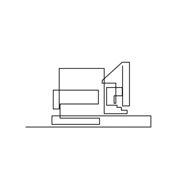 Architektur Haus Linie Illustration Design Vorlage — Stockvektor