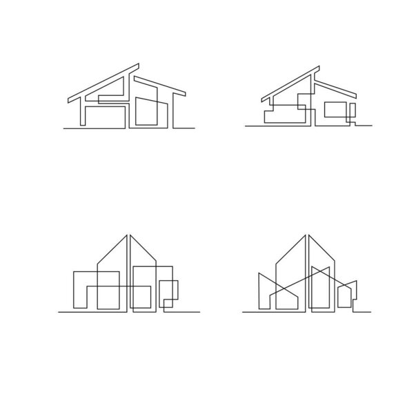 Architecture house line illustration design template