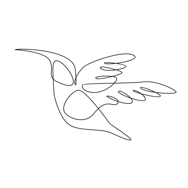 Kolibri Vonal Illusztráció Sablon — Stock Vector