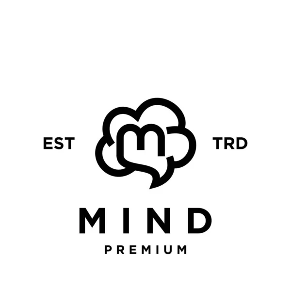 Brain Mind Letter Icon Design Illustration Template — Stock Vector
