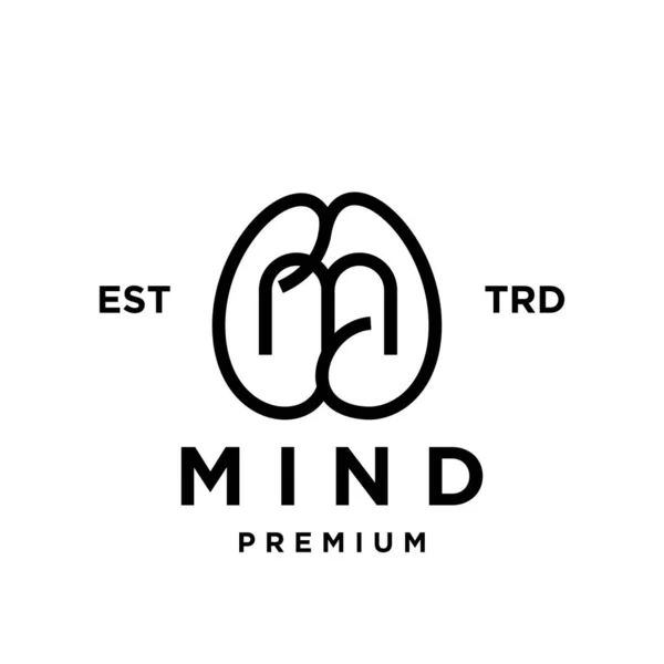 Brain Mind Letter Icon Design Illustration Template — Stock Vector