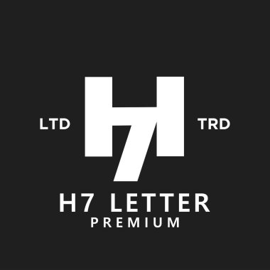 h7 harf logo tasarım şablonu