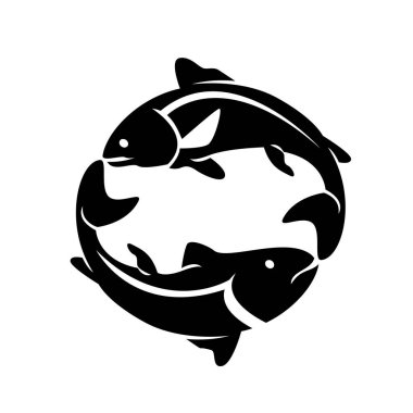 Somon balığı silueti simge tasarımı örnekleme şablonu