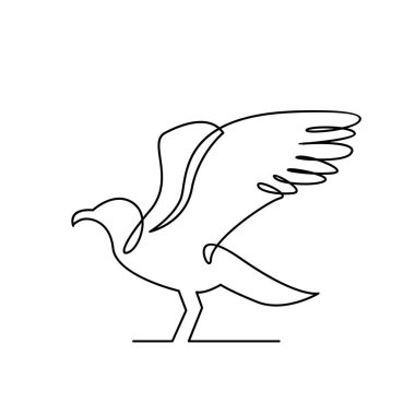 Martı tek satır simgesi tasarım örnekleme şablonu