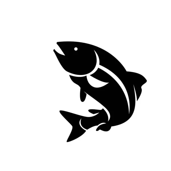 Lachs Fisch Silhouette Ikone Design Illustration Vorlage — Stockvektor