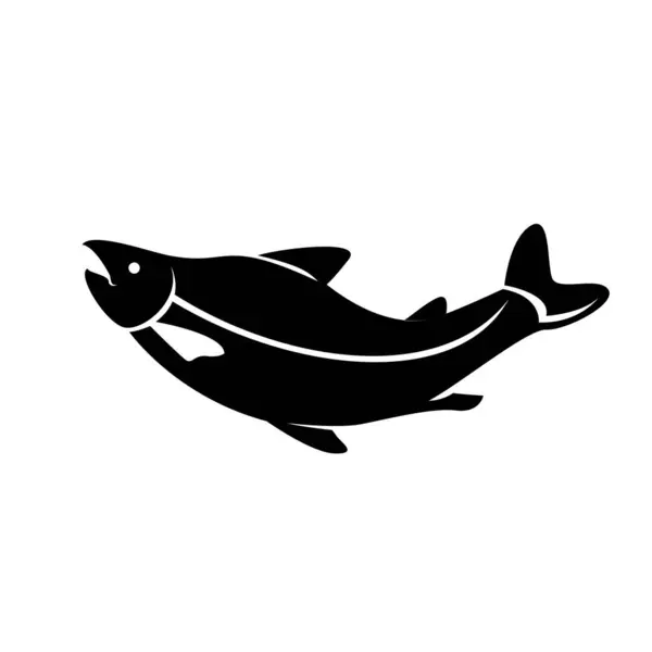 Salmon Fish Silhouette Icon Design Illustration Template — Stock Vector