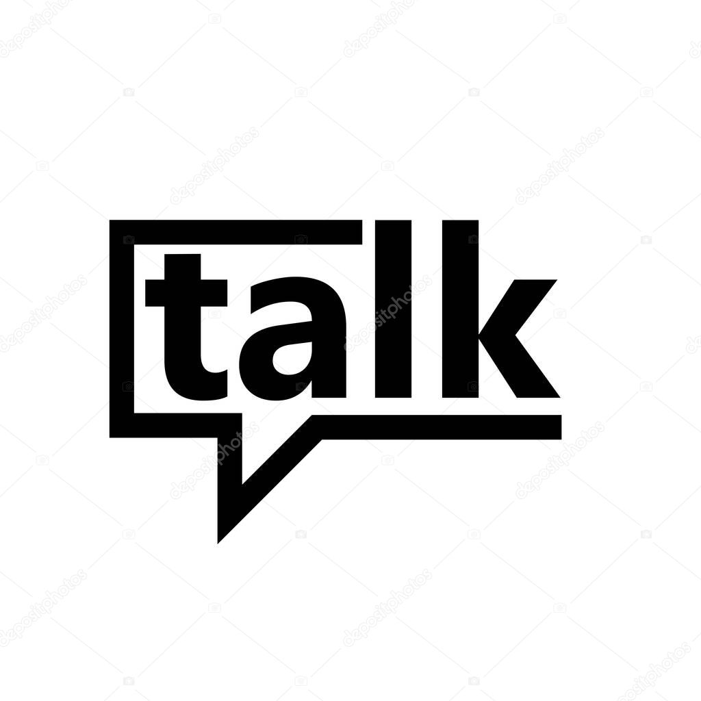 Talk speech chat letter logo icon design template