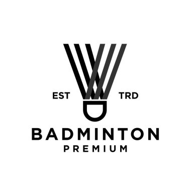 Badminton soyut simge tasarım örnekleme şablonu