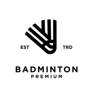 Badminton soyut simge tasarım örnekleme şablonu